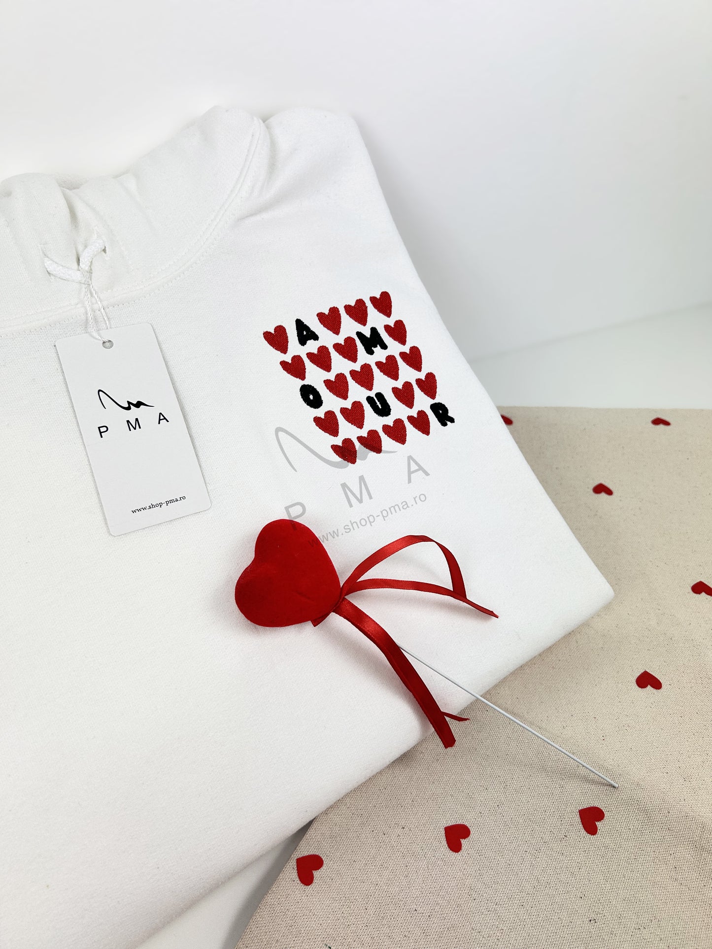 Hanorac/Bluza/Tricou brodat AMOUR- YOU&ME Collection