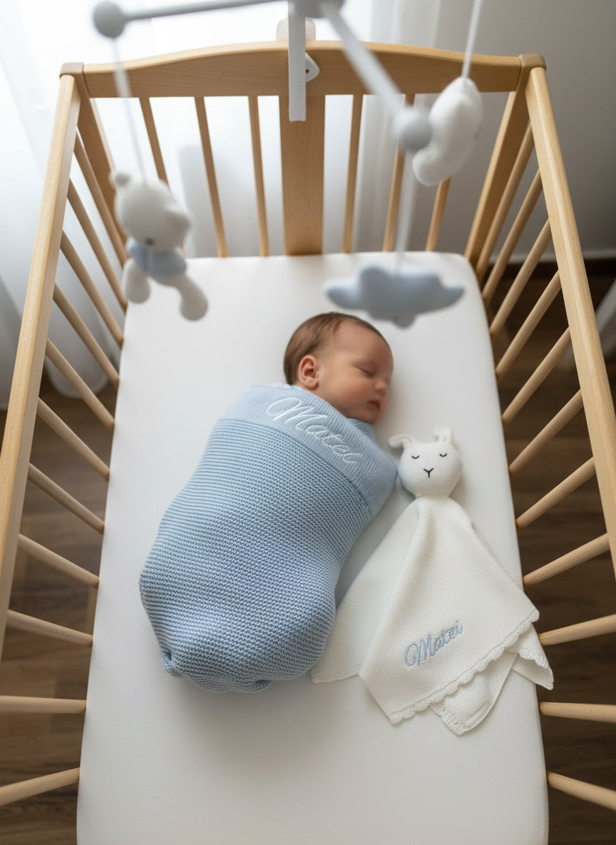 Pătură personalizată brodată din bumbac 100%