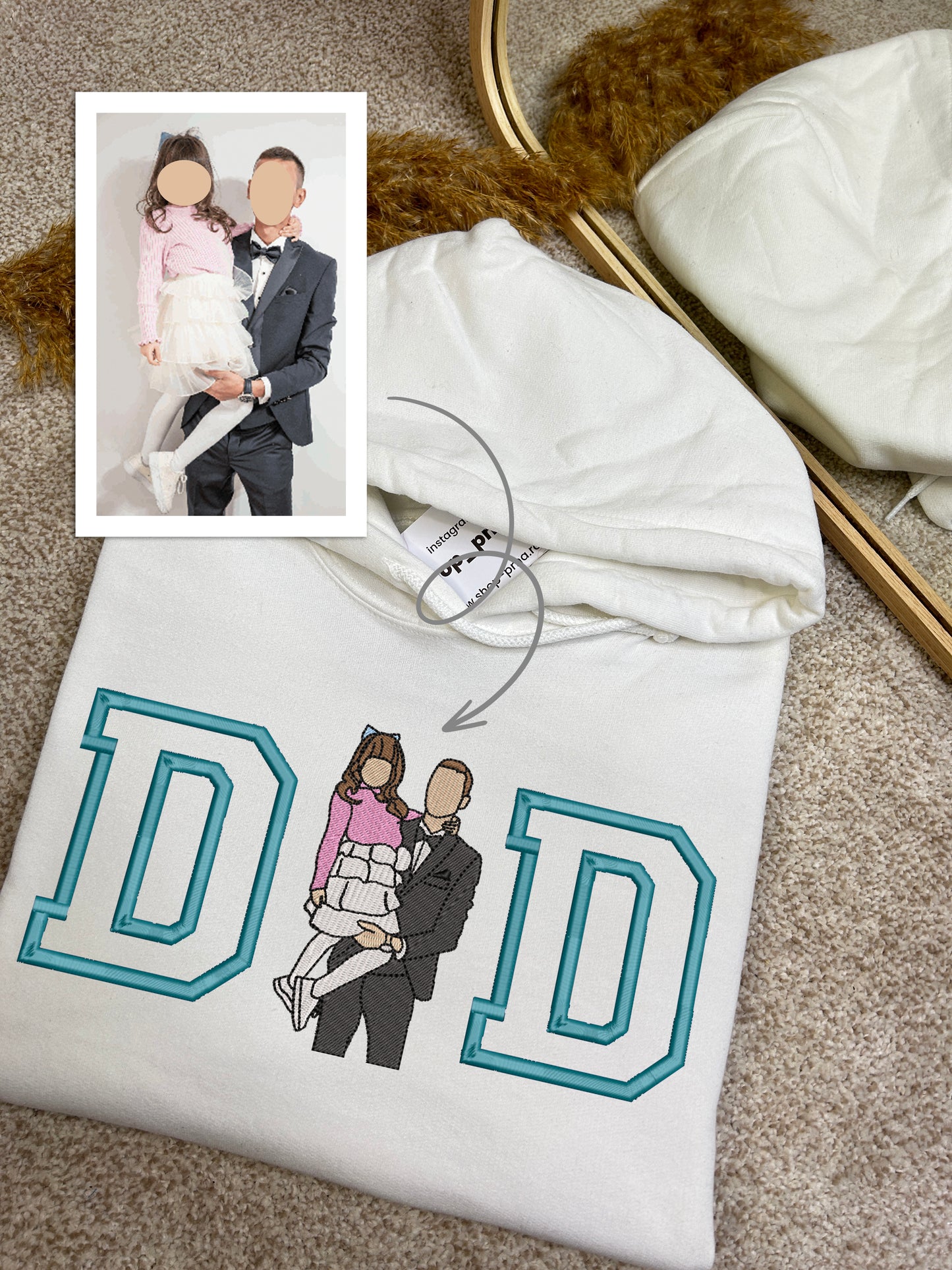 Tricou/Bluza/Hanorac personalizat color dupa fotografie MOM / DAD