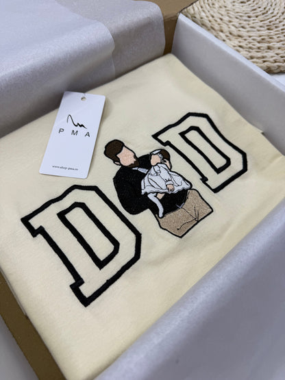 Tricou/Bluza/Hanorac personalizat color dupa fotografie + text MOM, DAD etc