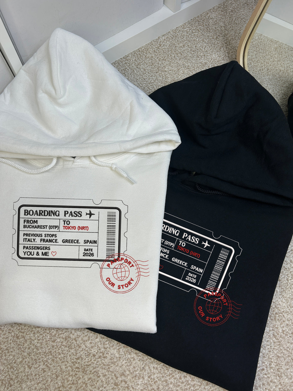 Set cuplu Travel Together Boarding Pass bilet avion