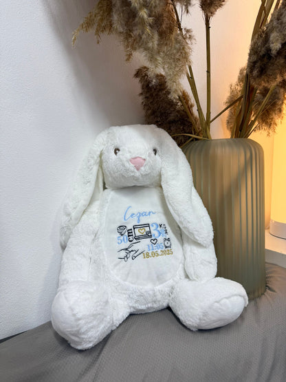 Jucarie de plus personalizata cu date nastere iepuras Mr. Fluffy Ears