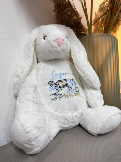 Jucarie de plus personalizata cu date nastere iepuras Mr. Fluffy Ears