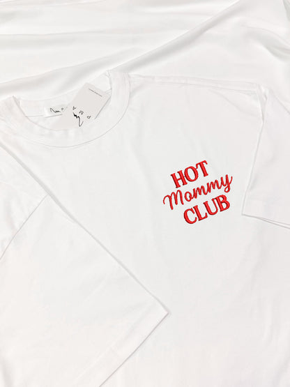 Tricou premium OVERSIZED brodat cu "hot mommy club"